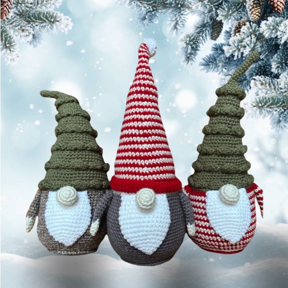 Festive Crochet Gnomes (Display Only)